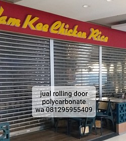 pasang rolling door polykarbonate